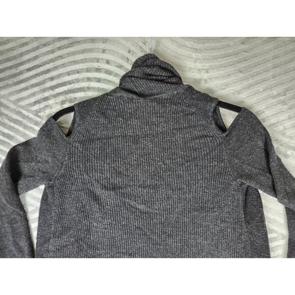 AllSaints Women's Sweater Size Small 100% Merino Wool Open Front Cardigan Black - Picture 9 of 13